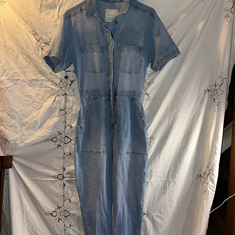 Altar'd State Light Blue Denim Jumpsuit Romper